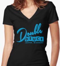Double Duece Women's Fitted V-Neck T-Shirt