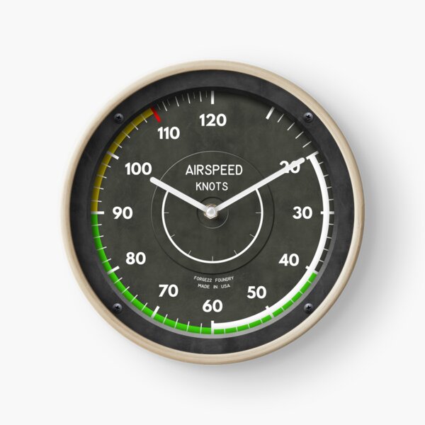 Item preview, Airspeed Indicator Pilot Airplane Clock designed and sold by forge22.