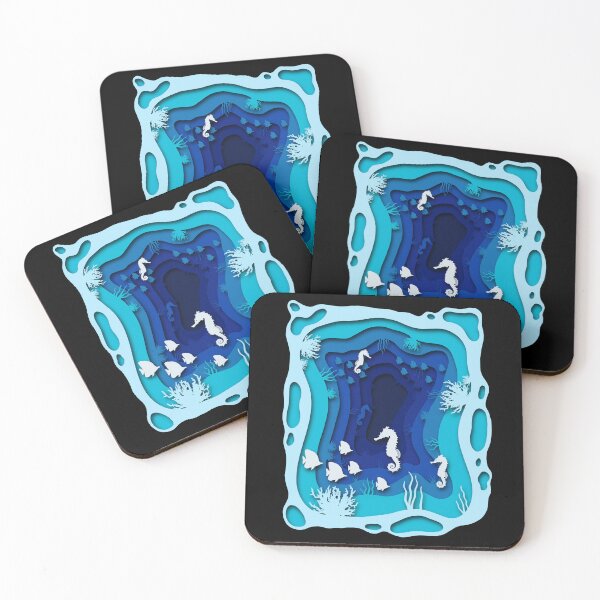 Item preview, Underwater world with fish seahorse coral designed and sold by BigLoro.