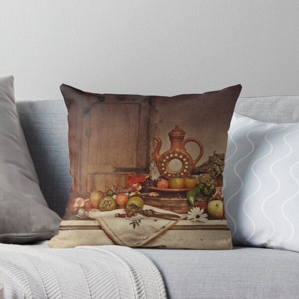 The static death of a still life Throw Pillow