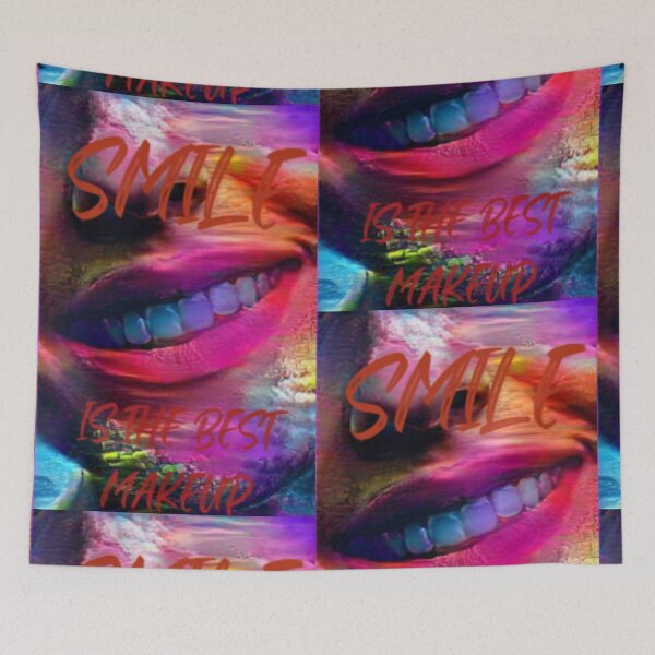 Item preview, Smile is the best make up with dark red wording shown teeth designed and sold by Bekindtome.