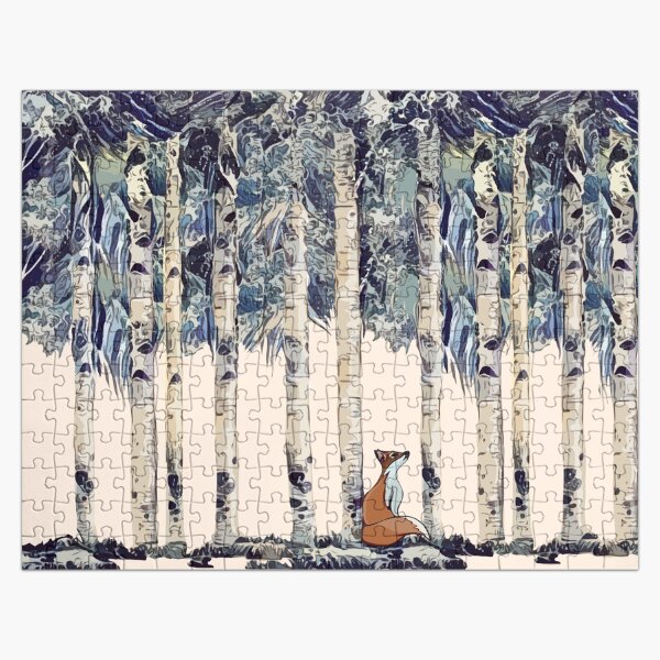 Artikel-Vorschau von Fuchs und Birken, Zauberwald und Tieraquarell, designt und verkauft von Collagedream.