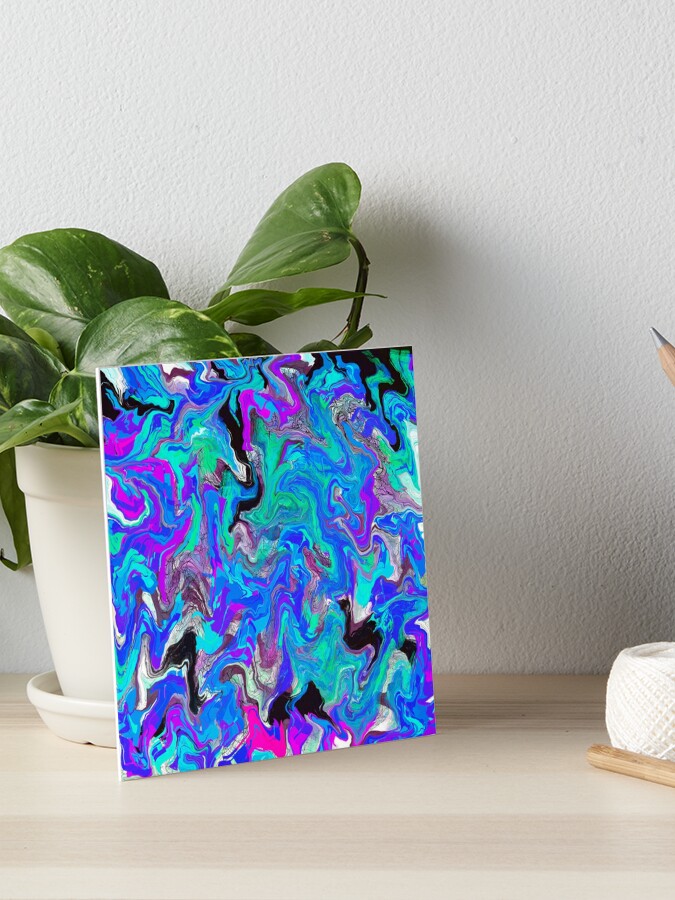 Black Blue Camo | Art Board Print