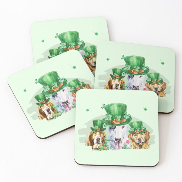 Item preview, St Patrick Day Dogs Celebrating Saint Patrick Day Irish Cute Doggies designed and sold by ladylaughprints.