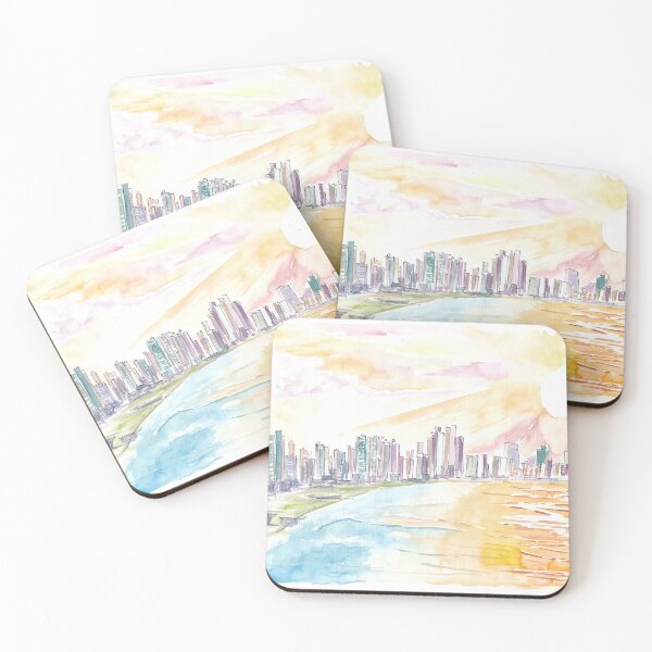 Item preview, Panama City Impressive Skyline with Ocean and Sunset designed and sold by artshop77.
