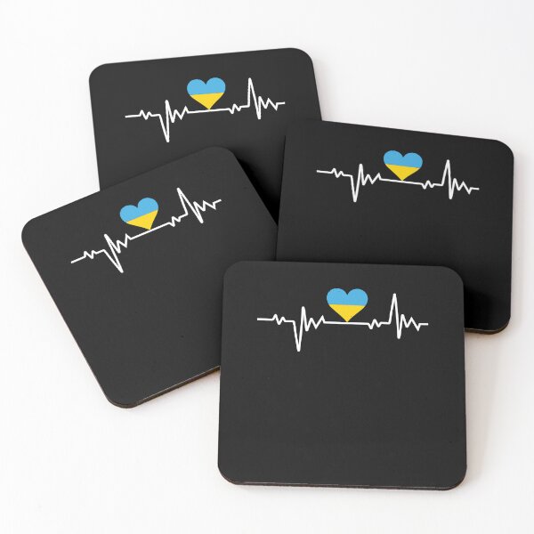Item preview, I Stand With Ukraine Support Ukrainian Flag Heartbeat designed and sold by stareongroup.