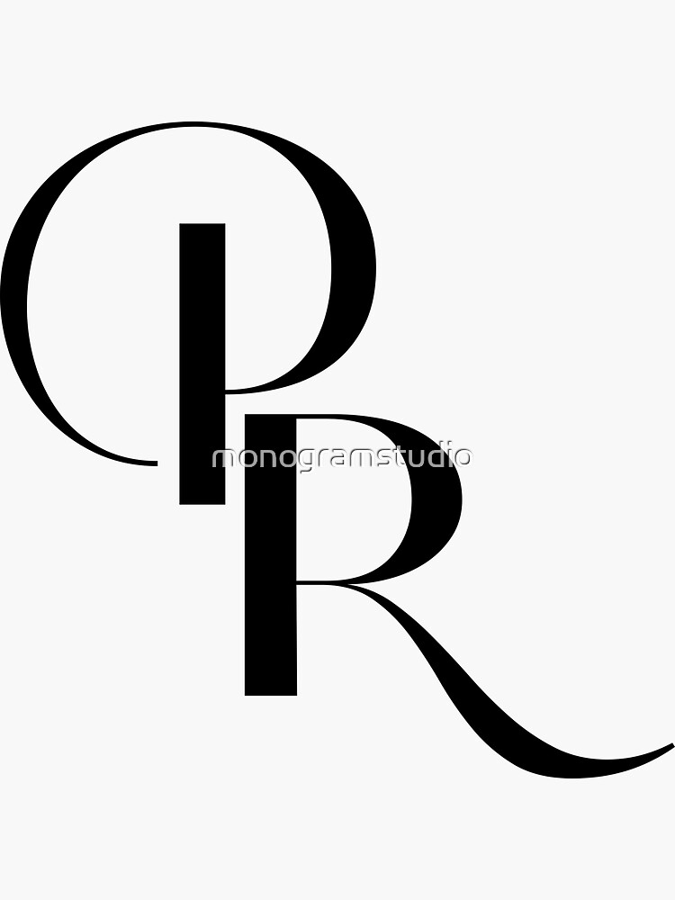 monogram-double-letter-p-r-decorative-font-sticker-for-sale-by-monogramstudio-redbubble