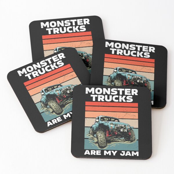 Item preview, Monster Trucks Are My Jam Retro Square designed and sold by soudaniet.