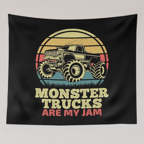 Item preview, Monster Trucks Are My Jam Sunset Retro designed and sold by soudaniet.