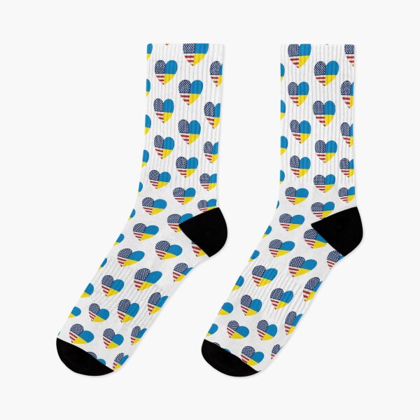 Item preview, USA Supports Ukraine, USA Stands With Ukraine, Heart With Combined Flags designed and sold by Coralgb.