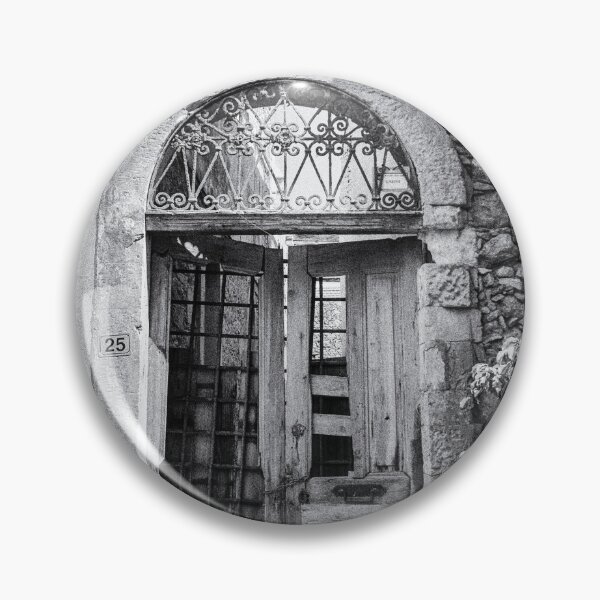 Item preview, Black and white photo of a old door authentic wooden door in Crete, Greece designed and sold by Diana van Neck.