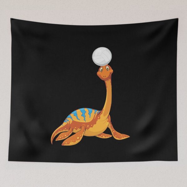 Artikelvorschau, Dinosaurier, der Volleyball spielt, lustiger guter Dinosaurier-Volleyball-Liebhaber-nettes orange Design entworfen und verkauft von pedrored369.