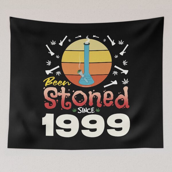 Item preview, Been stoned since 1999 (Orange retro vintage sunset with bong) designed and sold by YomeHayin.