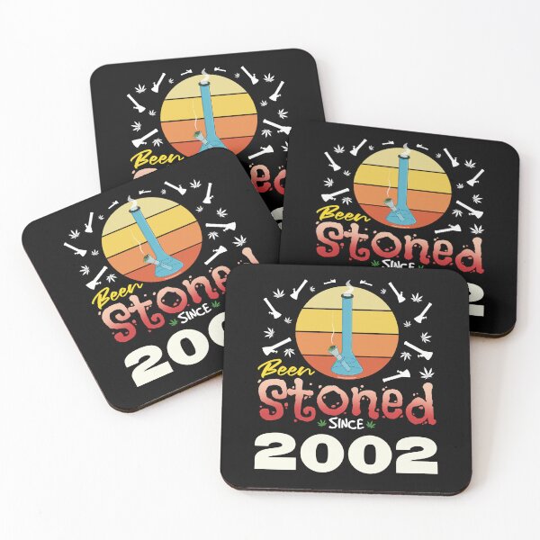 Item preview, Been stoned since 2002 (Orange retro vintage sunset with bong) designed and sold by YomeHayin.