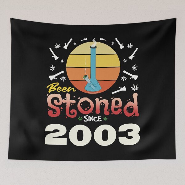 Item preview, Been stoned since 2003 (Orange retro vintage sunset with bong) designed and sold by YomeHayin.