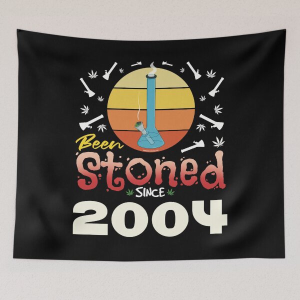 Item preview, Been stoned since 2004 (Orange retro vintage sunset with bong) designed and sold by YomeHayin.