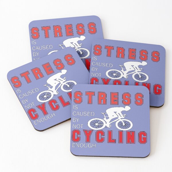 Item preview, Stress Is Caused By Not Cycling Enough t-shirt mask and cap designed and sold by mad art.