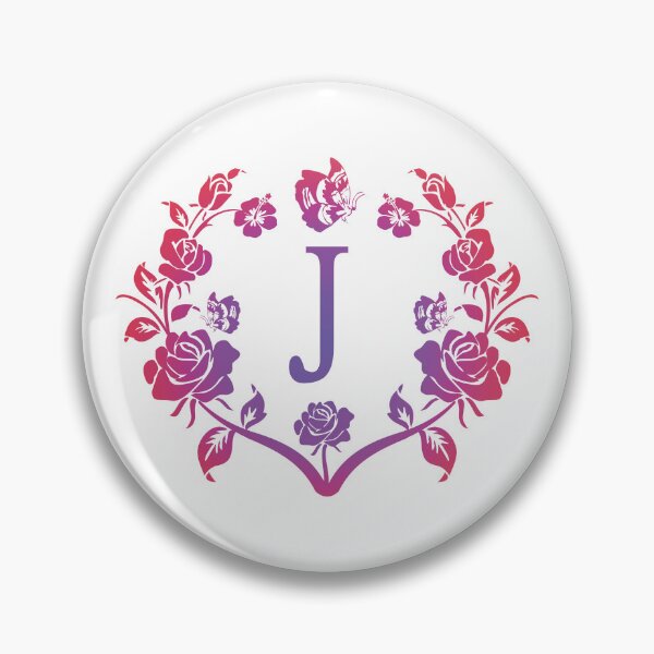 Item preview, Ornamental Letter J, Purple And Red Heart Butterfly, Monogram Letter Ornament designed and sold by PROMEN Creativity.