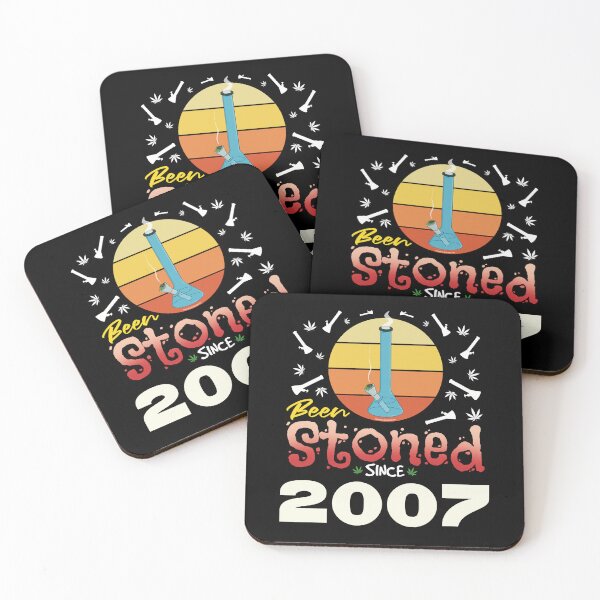 Item preview, Been stoned since 2007 (Orange retro vintage sunset with bong) designed and sold by YomeHayin.