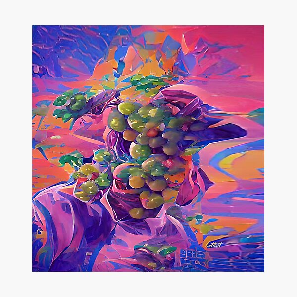 Item preview, Abstract Painting of Wine Grapes - Vineyard - Winery designed and sold by CattlettArt.