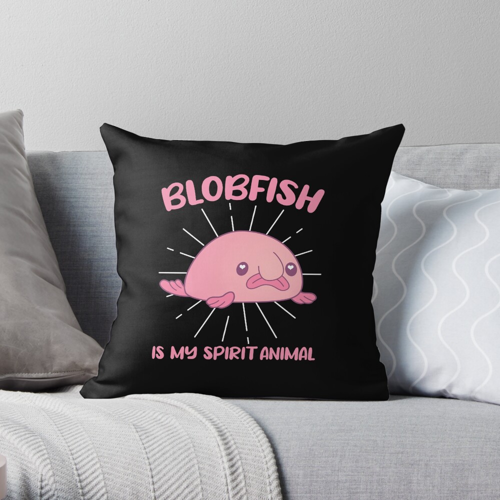 Blobfish Is My Spirit Animal Funny Blobfish Meme Throw Pillow by EQ Designs  - Fine Art America