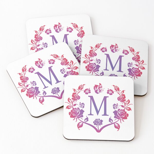 Item preview, Ornamental Letter M, Purple And Red Heart Butterfly, Monogram Letter Ornament designed and sold by PROMEN Creativity.