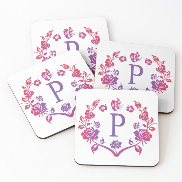 Item preview, Ornamental Letter P, Purple And Red Heart Butterfly, Monogram Letter Ornament designed and sold by PROMEN Creativity.