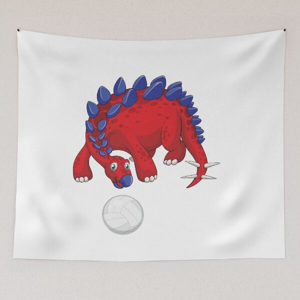 Item preview, Dinosaur Playing Volleyball ,Funny Good Dinosaur Volleyball Lovers Cool Red Blue Design designed and sold by pedrored369.