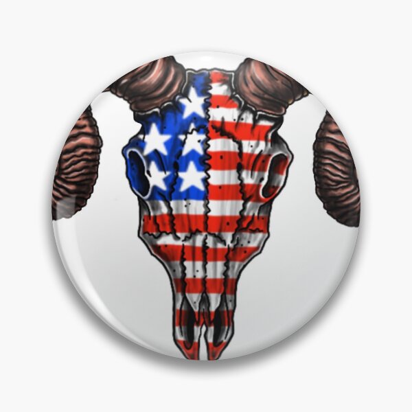 Item preview, RAM SKULL, RED, WHITE, AND BLUE designed and sold by BurningNinja.