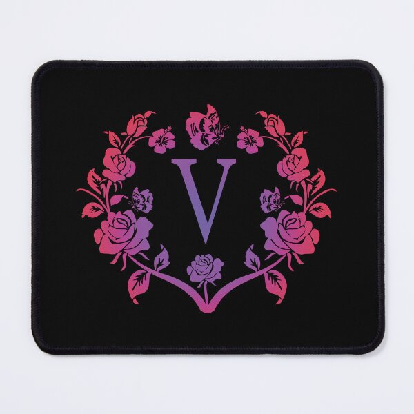 Item preview, Ornamental Letter V, Purple And Red Heart Butterfly, Monogram Letter Ornament designed and sold by PROMEN Creativity.
