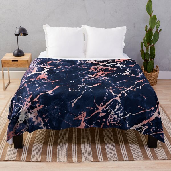 pink and navy duvet