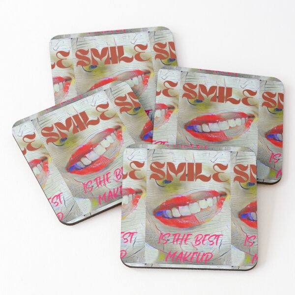 Item preview, Smile is the best make up with dark red wording shown teeth designed and sold by Bekindtome.