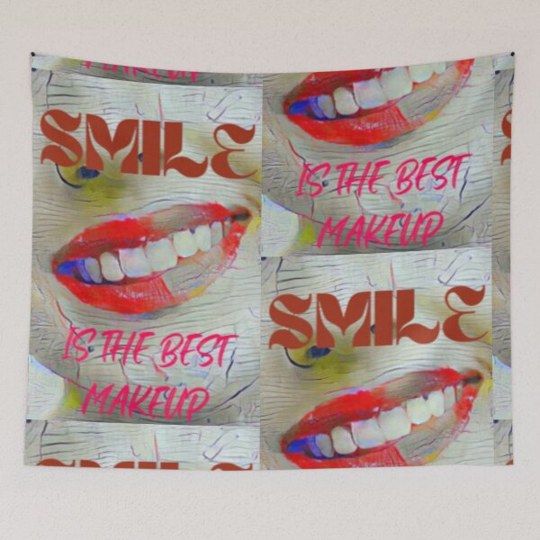 Item preview, Smile is the best make up with dark red wording shown teeth designed and sold by Bekindtome.