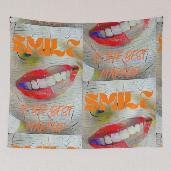Item preview, Smile is the best make up with orange wording shown teeth designed and sold by Bekindtome.