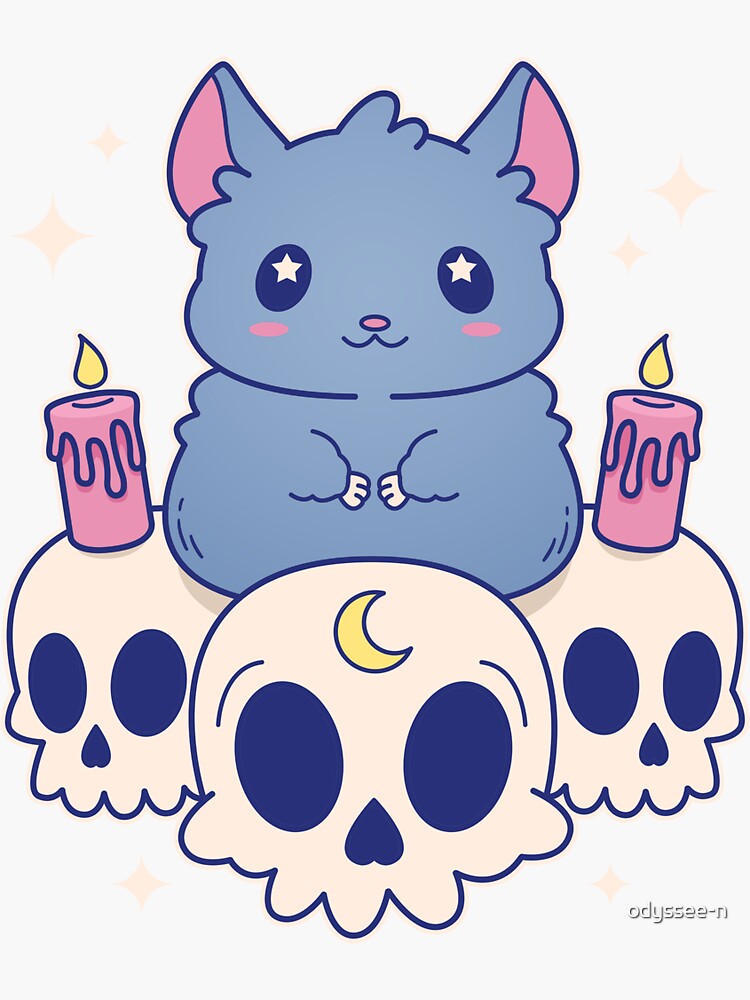 Pastel Goth Witchy Cat Sticker #1