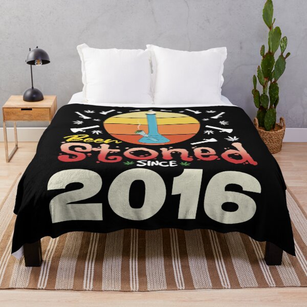 Item preview, Been stoned since 2016 (Orange retro vintage sunset with bong) designed and sold by YomeHayin.