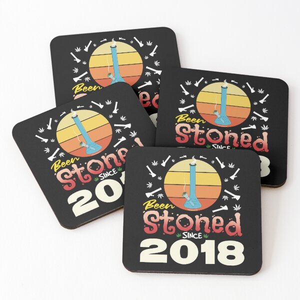 Item preview, Been stoned since 2018 (Orange retro vintage sunset with bong) designed and sold by YomeHayin.