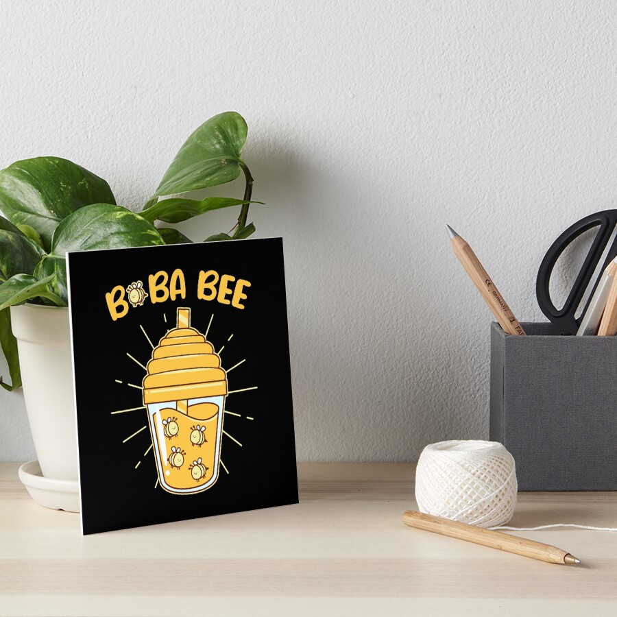 "Boba Bee Bubble Tea Bees" Art Board Print by odysseen Redbubble