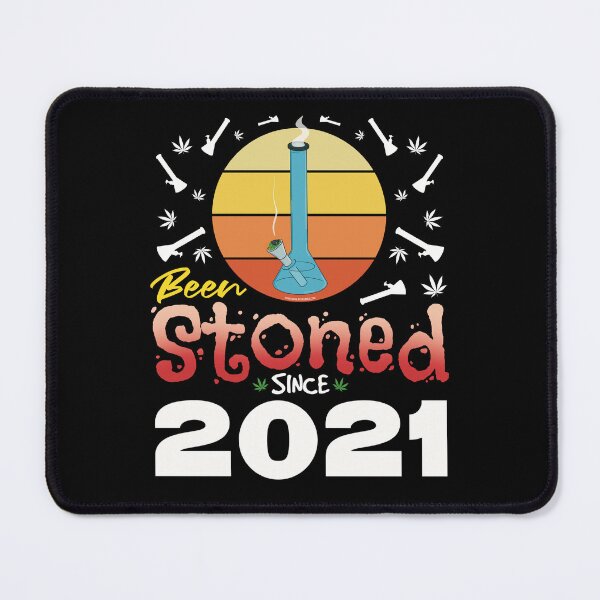 Item preview, Been stoned since 2021 (Orange retro vintage sunset with bong) designed and sold by YomeHayin.
