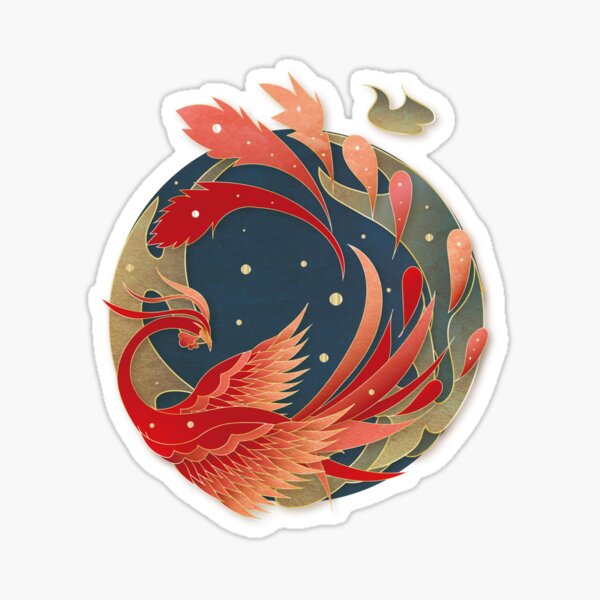 Chinese phenix flying in the cloud Sticker