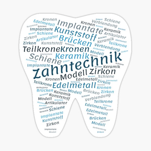 Dental technology wordcloud blue Sticker