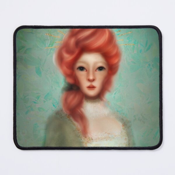 Item preview, Marie Antoinette Portrait Gold Halo Pink Hair Arsenic Green walls designed and sold by Monica Laipple.