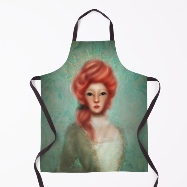 Item preview, Marie Antoinette Portrait Gold Halo Pink Hair Arsenic Green walls designed and sold by Monica Laipple.