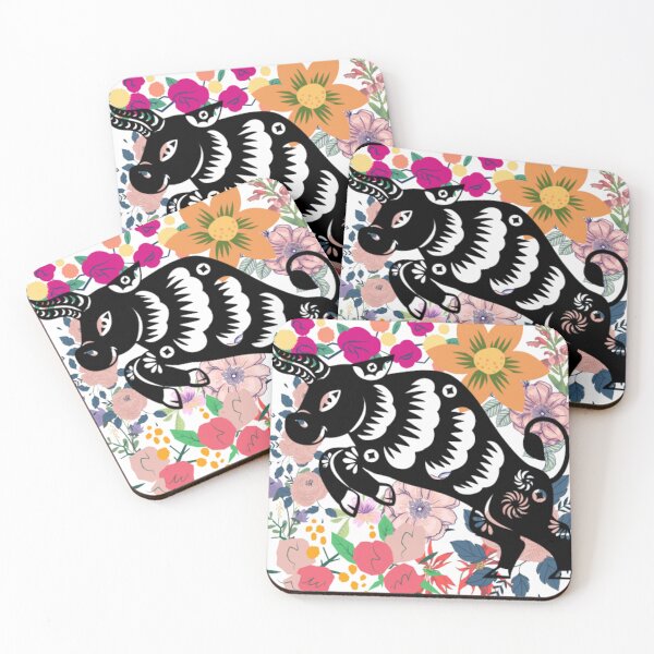 Item preview, Ox In Flowers Chinese Zodiac Sign  designed and sold by ArtOfStars.