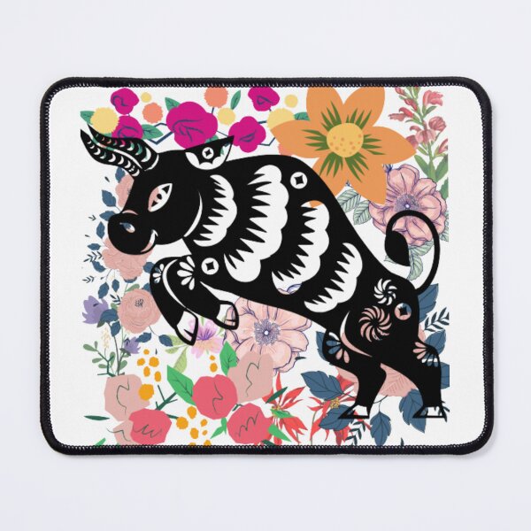 Item preview, Ox In Flowers Chinese Zodiac Sign  designed and sold by ArtOfStars.