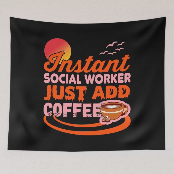 Item preview, Retro Instant Social Worker Just Add Coffee - Cute Vintange Coffee Mug Coffee Beans designed and sold by universegrace.