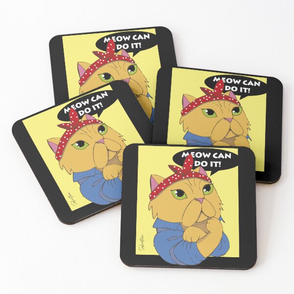 Item preview, Meow can do it! Power feminine cats designed and sold by selvatica-.