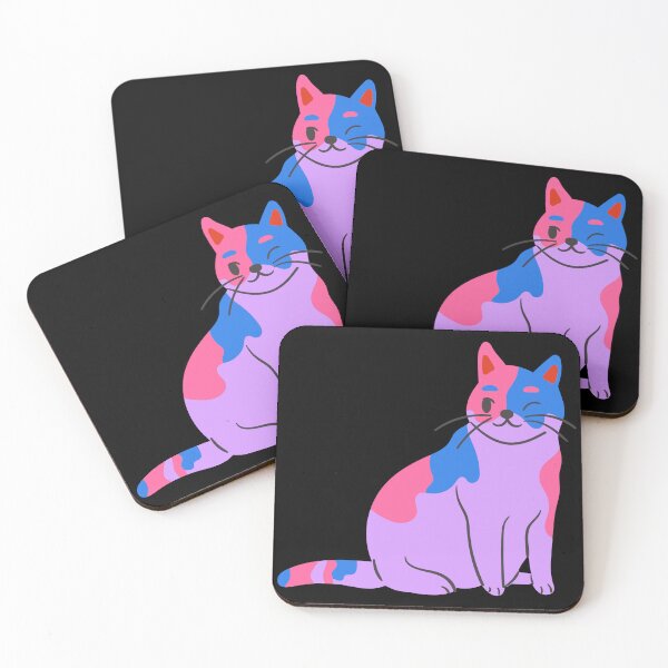 Item preview, Subtle Bi Pride Flag, Discreet Bisexual Pride, Cute LGBT Cat designed and sold by SweetestPrints.