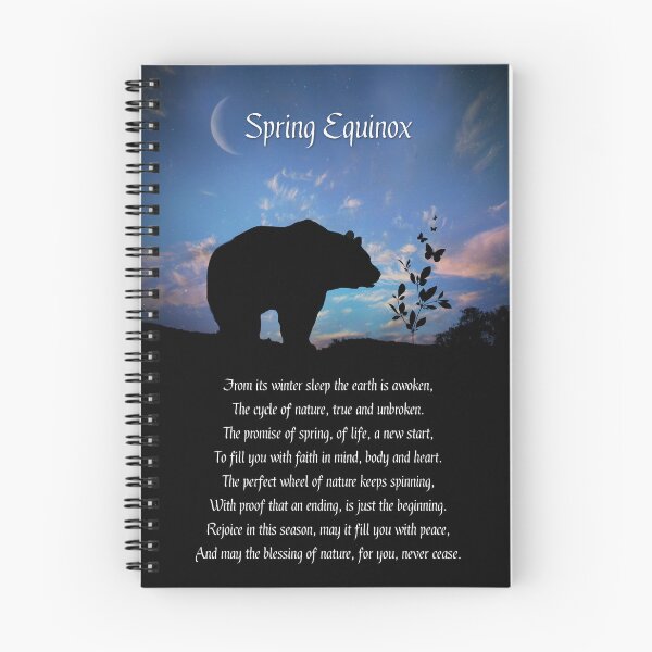 Item preview, Spring Equinox Ostara Blessing Poem with Bear and Crescent Moon designed and sold by Stephanie Laird.