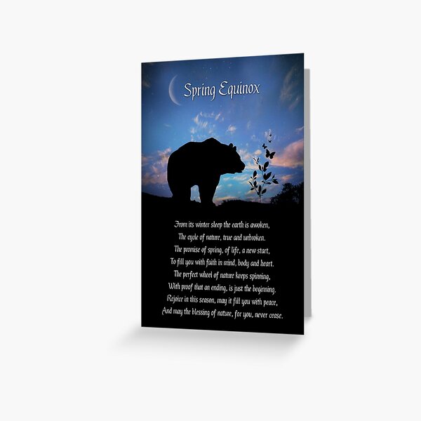Item preview, Spring Equinox Ostara Blessing Poem with Bear and Crescent Moon designed and sold by Stephanie Laird.